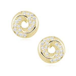 Cercei argint placati cu aur galben cu pietre DiAmanti Z1423EG_W-DIA (Argint 925‰ 1,5 g.)